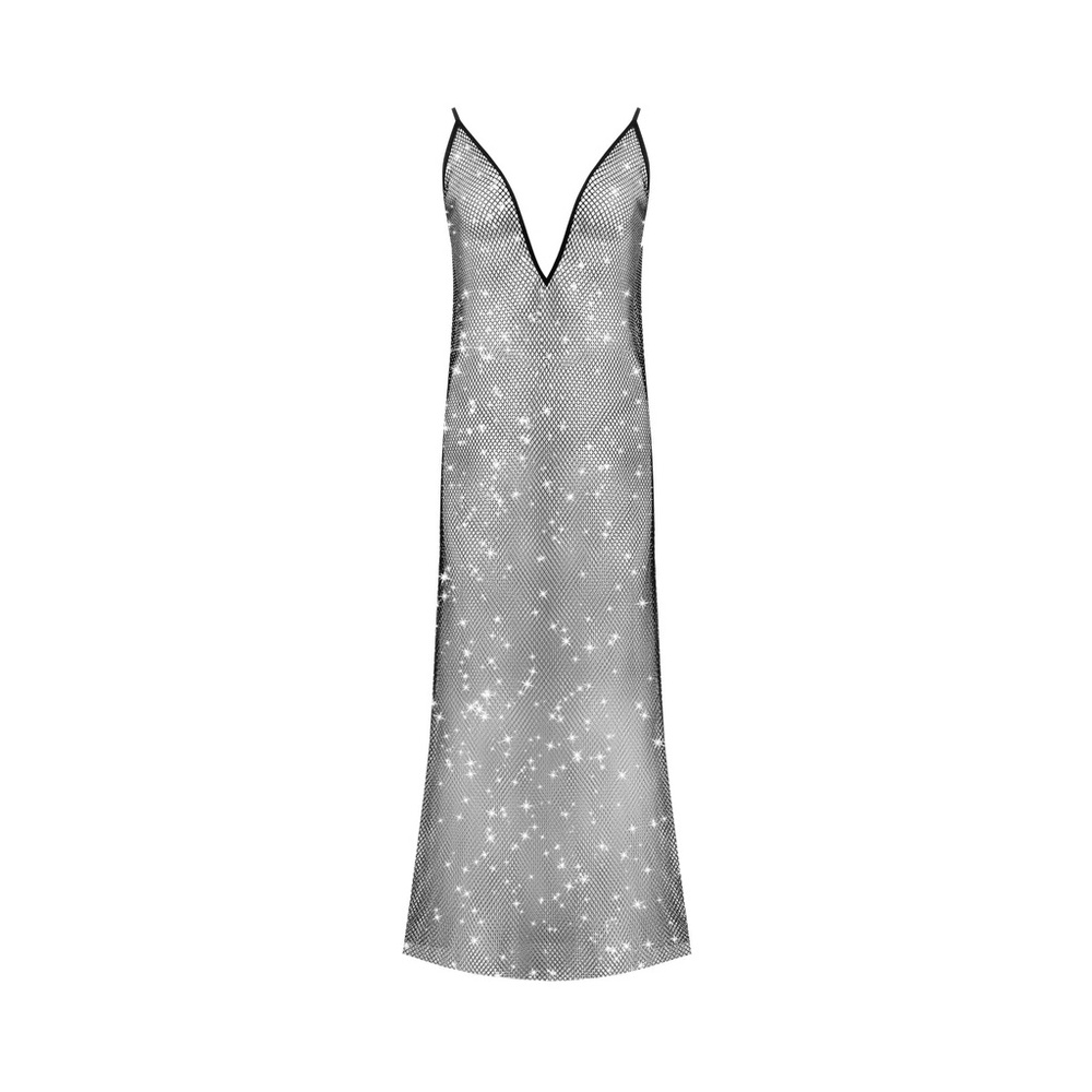Bluebella Black Sheer Net Overlay with Rhinestone Detail